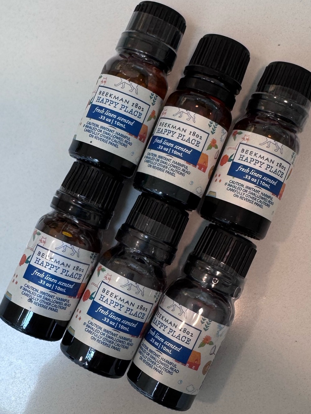 Beekman 1802 fresh linen essential oil- 6 Amber Bottles